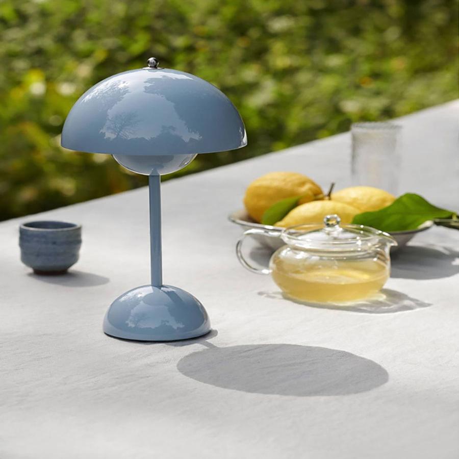 Skorter | Flowerpot Table Lamp - Rechargeable Bedside Lamp & Cordless Design Mushroom Shaped Lamps