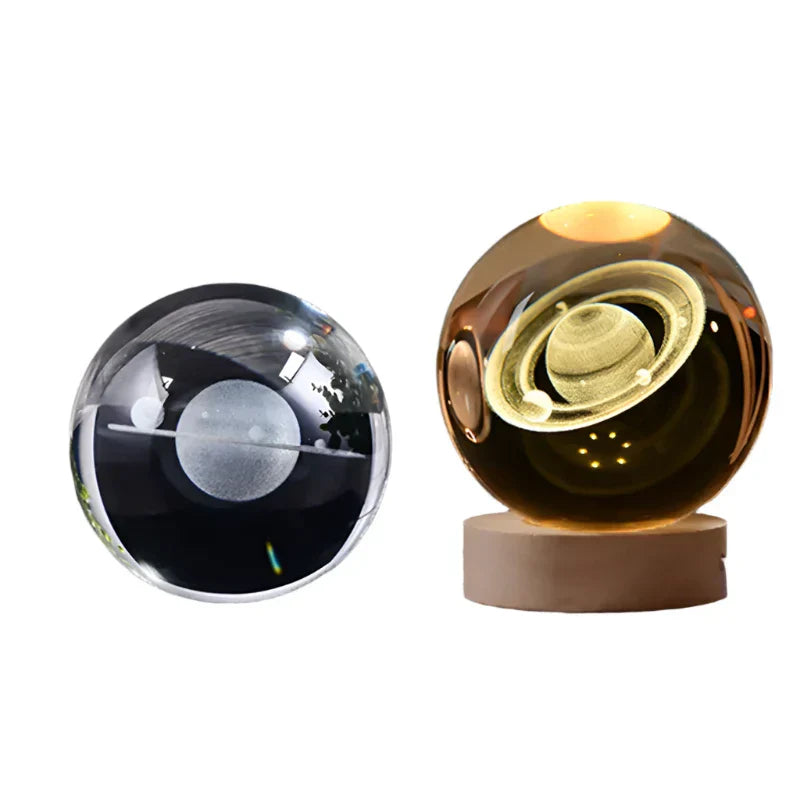 Skorter | LumiCrystal - 3D LED Night Lamp with Star Gallery and Wooden Base