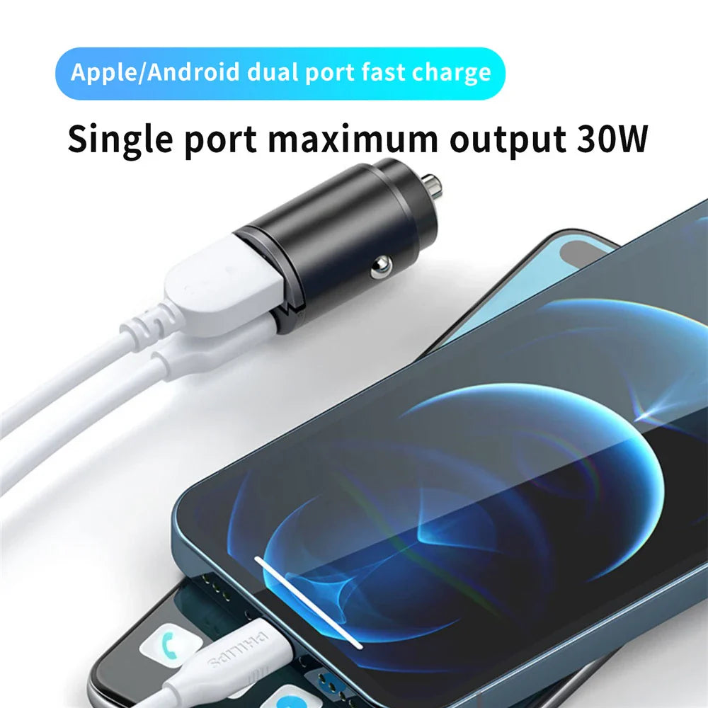Skorter | 100W/200W QC3.0 PD Mini Car Charger - 12-24V Fast Charging