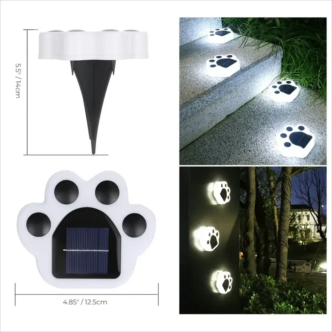 Skorter | Glowing Paw LED Solar Pathway Outdoor Lights