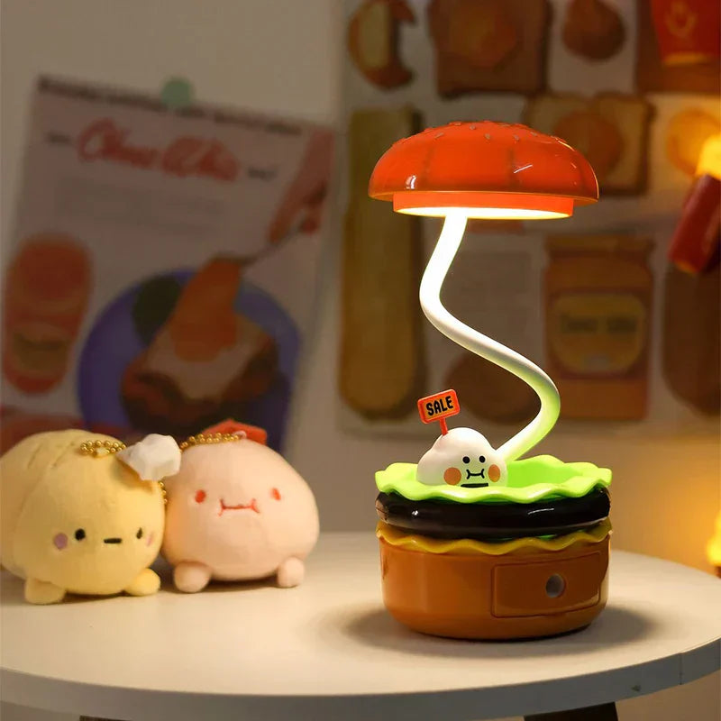 Skorter | LumiGlow - LED Hamburger Night Light with Pencil Sharpener, Creative Desk Lamp