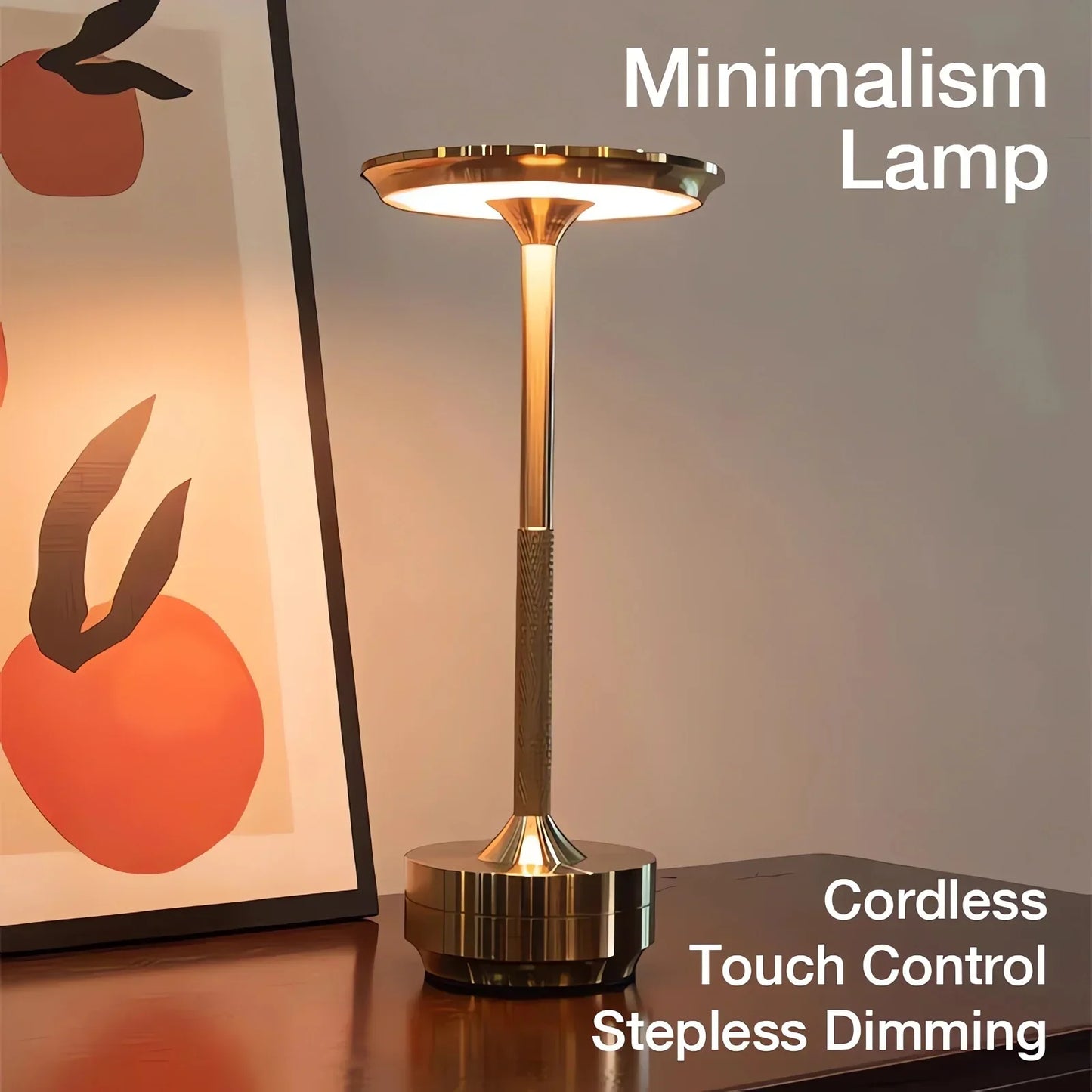 Skorter | Rechargeable Modern Aura Table Lamp with Touch Controls | Wireless LED Light for Modern Side Tables and Office Desks | Minimalist Table Lamp