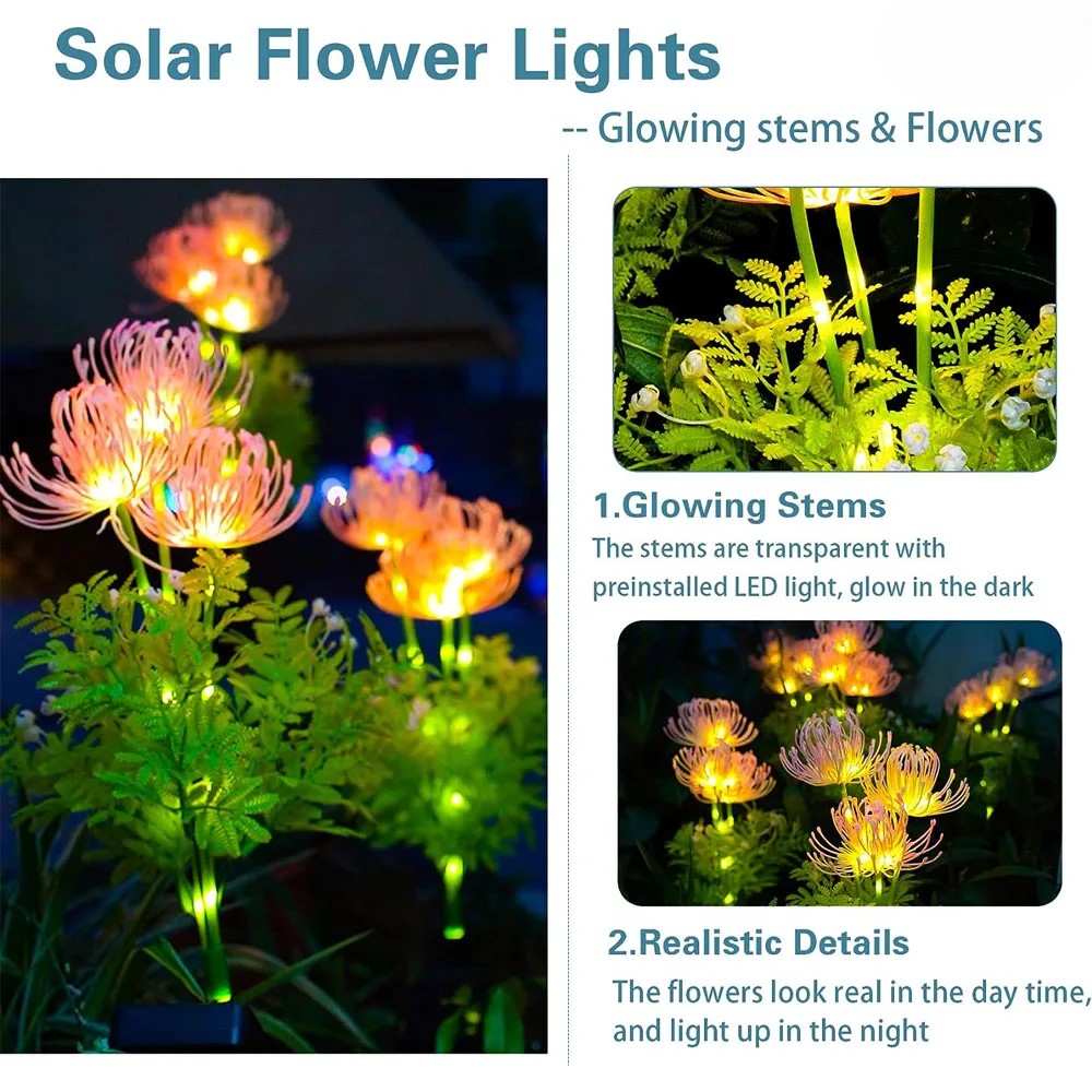 Skorter | Soft Pink Glow Solar LED Flower Garden Light