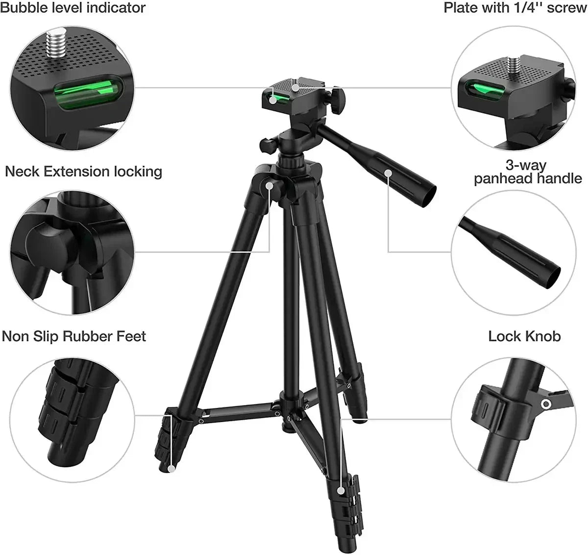 Skorter | 100cm Phone Tripod Stand with Bluetooth Remote Universal Camera Video Recording Photography Tripod