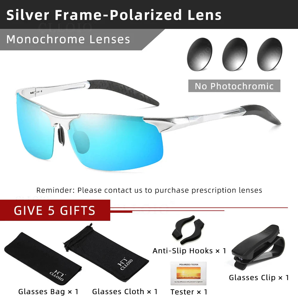 Skorter | Aluminum Photochromic Polarized Sunglasses Men’s Day Night Anti-Glare UV Chameleon Eyewear