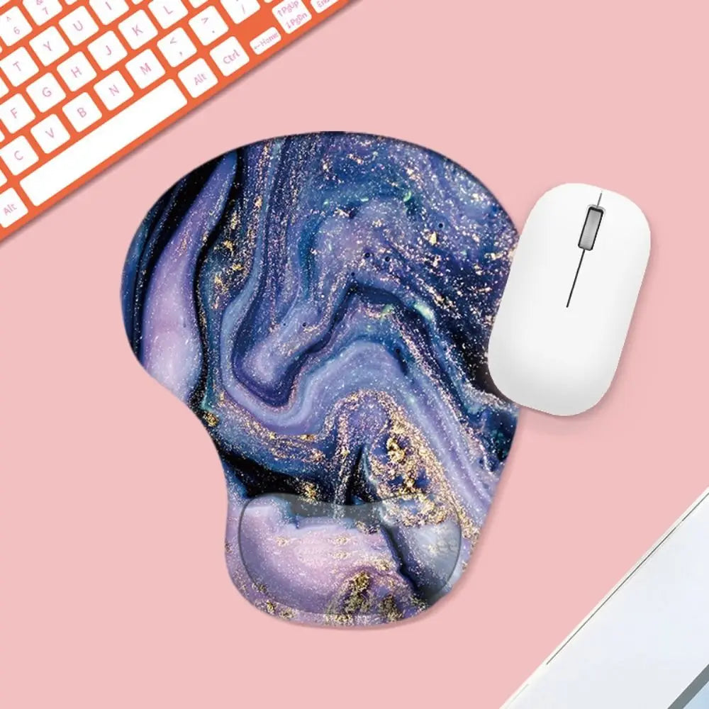 Skorter | Ergonomic Marbled Texture Mouse Pad - Non-Slip Wrist Rest - Comfortable Gaming Mat