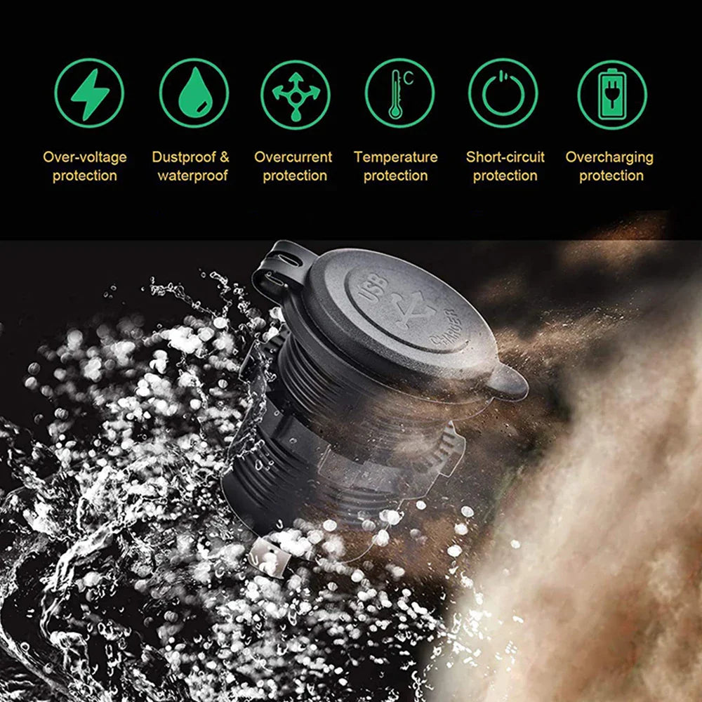 Skorter | 115W Car Charger with QC3.0, PD, Voltmeter, USB Ports