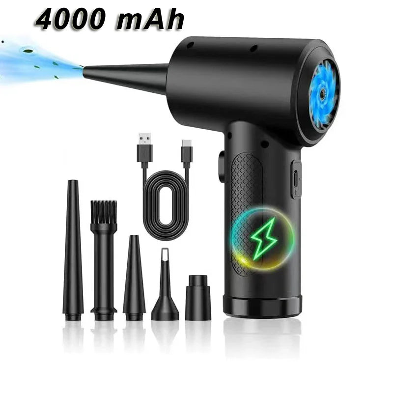 Skorter | M15 Portable Air Duster 51000RPM Cordless Compressed Air Blower with LED Light for PC Computer & Keyboard Cleaning