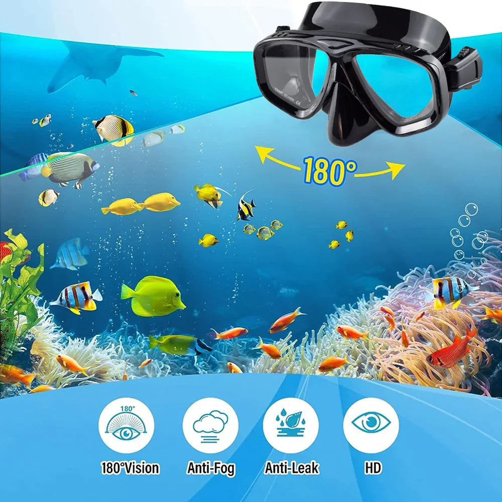 Skorter | Snorkel Mask with Wide View Tempered Glass Lens