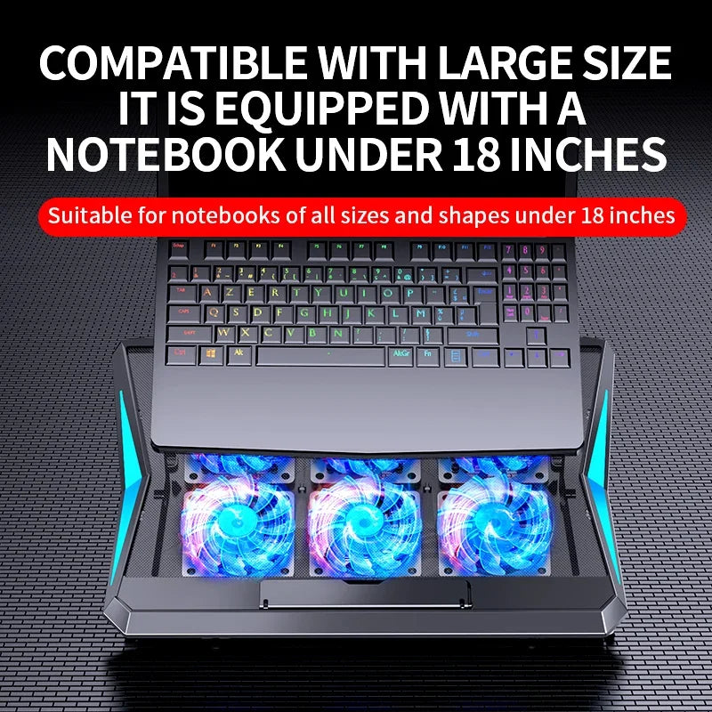 Skorter | Gaming Laptop Cooler with 6 Fans & Adjustable Height