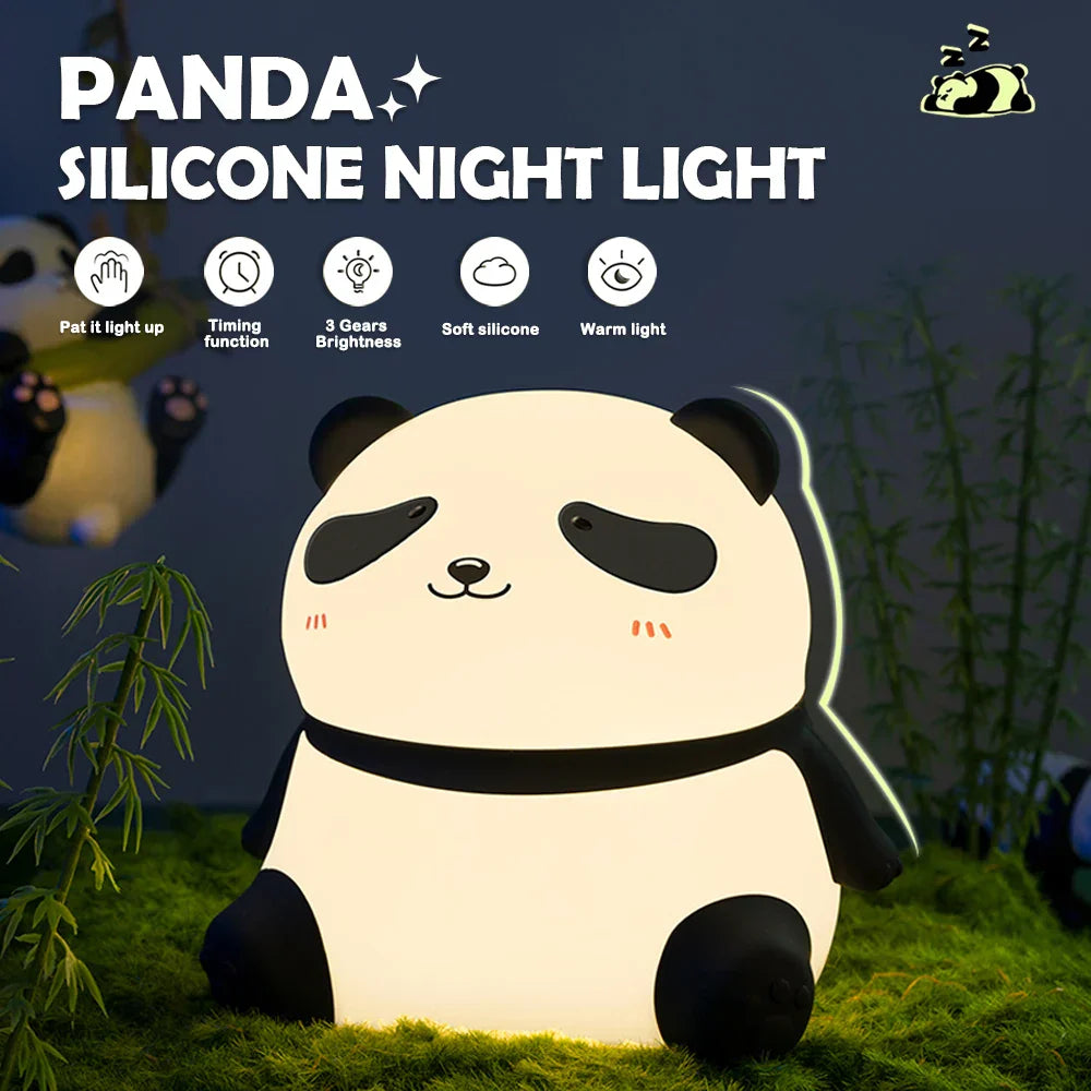 Skorter | Panda Children's Room Night Light - Dimmable Touch Lamp with Timer
