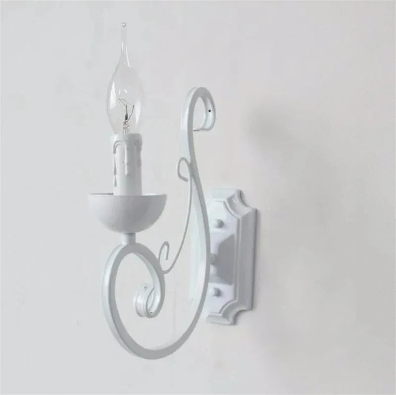 Skorter | VintageGlow - White Metal Wall Lamp With Candle E14