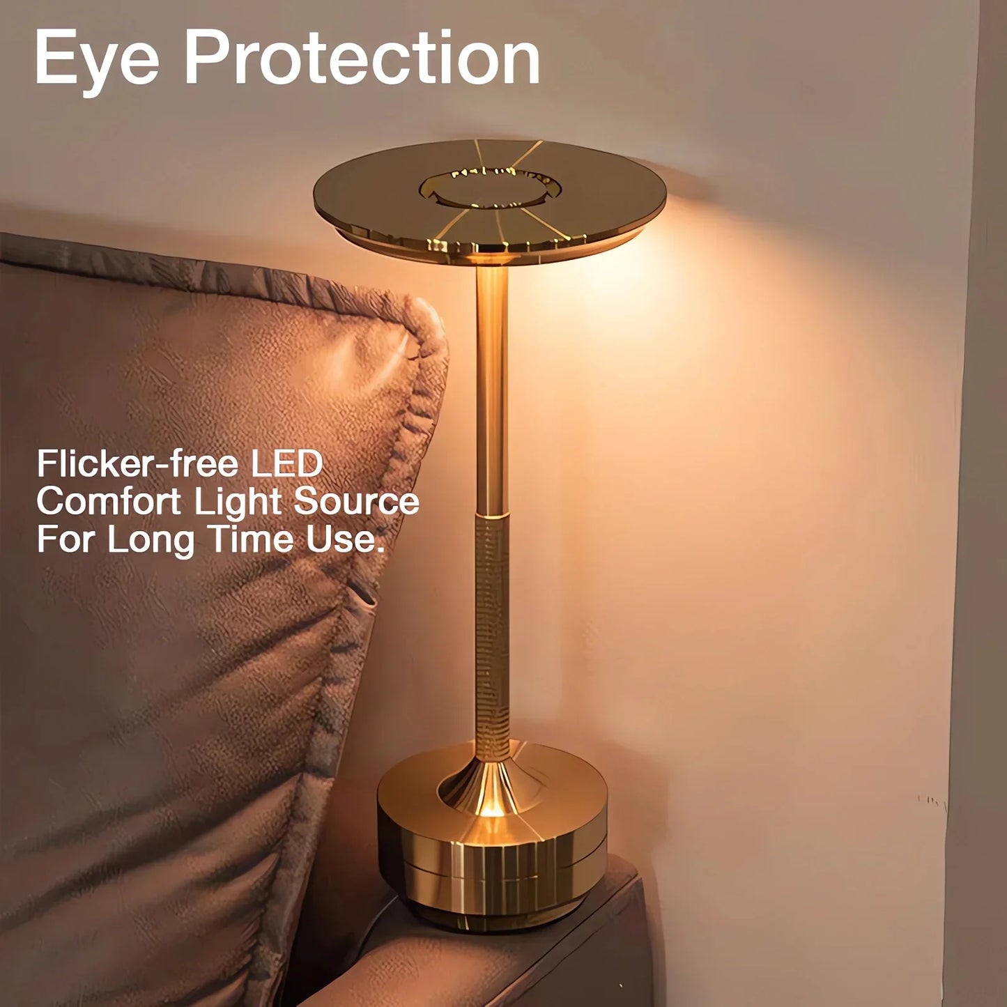 Skorter | Rechargeable Modern Aura Table Lamp with Touch Controls | Wireless LED Light for Modern Side Tables and Office Desks | Minimalist Table Lamp
