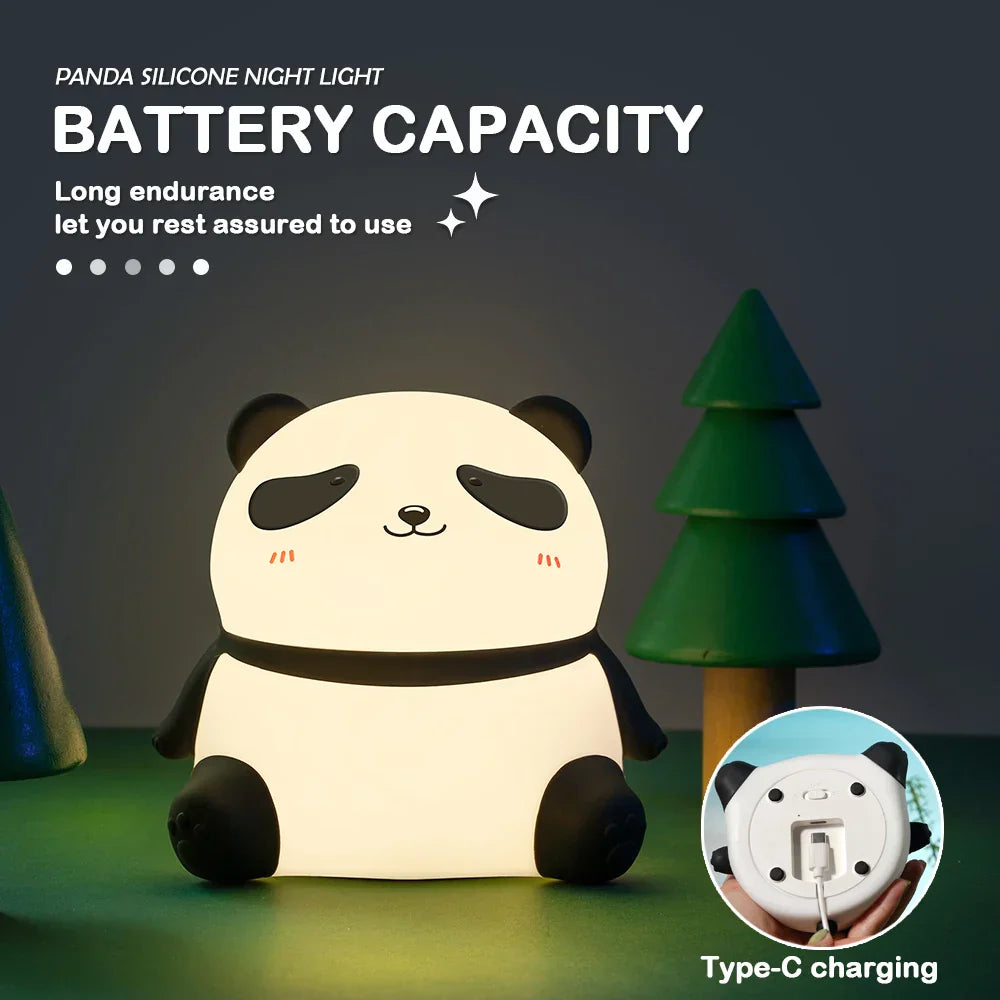 Skorter | Panda Children's Room Night Light - Dimmable Touch Lamp with Timer