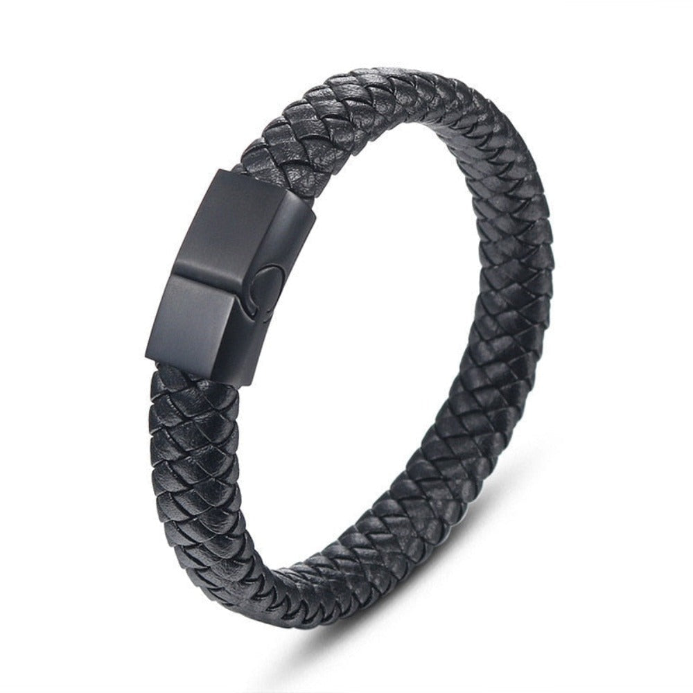 Skorter | Leather Braided Bracelet With Charms