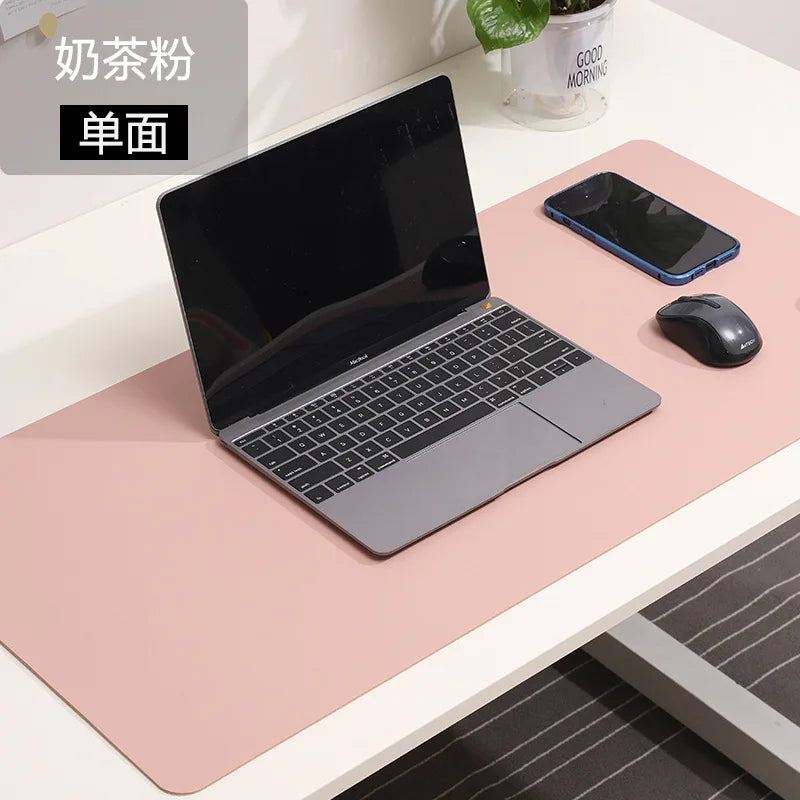 Skorter | Large White Waterproof PU Leather Mouse Pad - Non-Slip Gaming Desk Mat