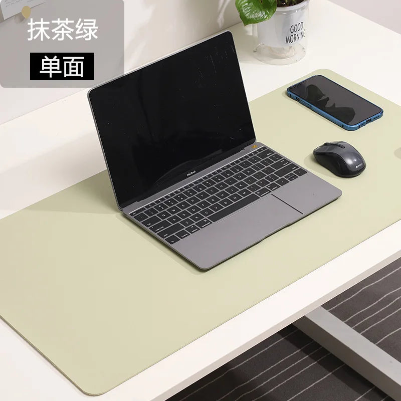 Skorter | Large White Waterproof PU Leather Mouse Pad - Non-Slip Gaming Desk Mat