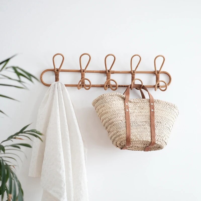 Skorter | Children's Perennial Rattan Wall Hook Organizer - 3 & 5 Hooks