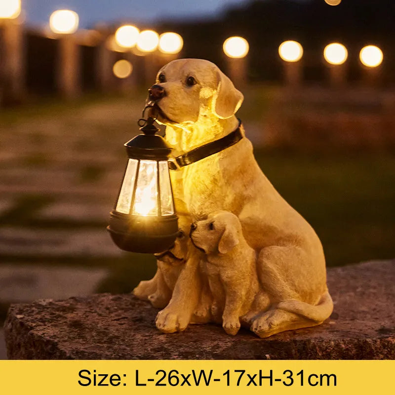 Skorter | Solar-Powered Outdoor Resin Dog Statue Lamp