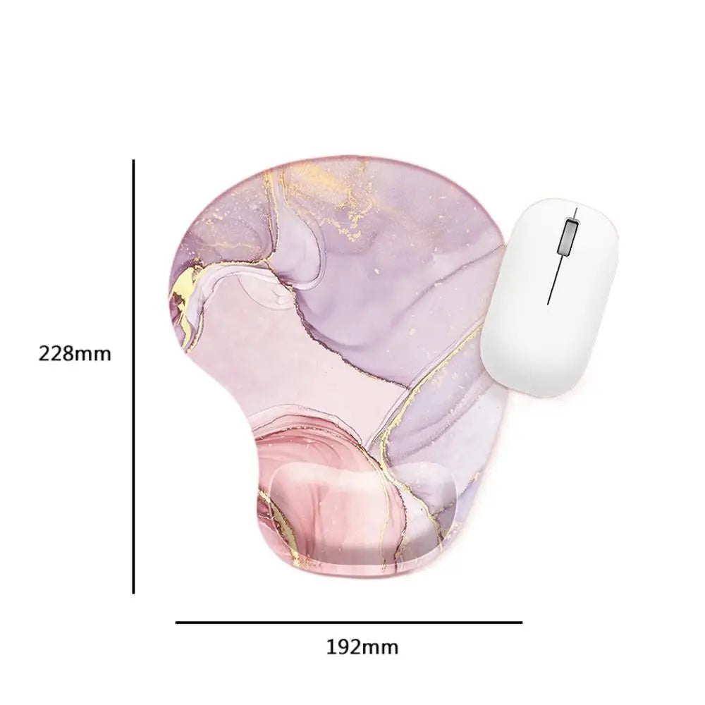 Skorter | Ergonomic Marbled Texture Mouse Pad - Non-Slip Wrist Rest - Comfortable Gaming Mat