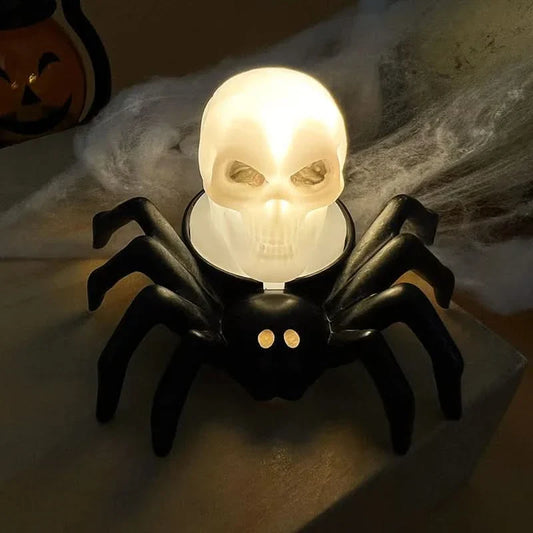 Skorter | Halloween LED Skull & Spider Lamp – Spooky Home Decor