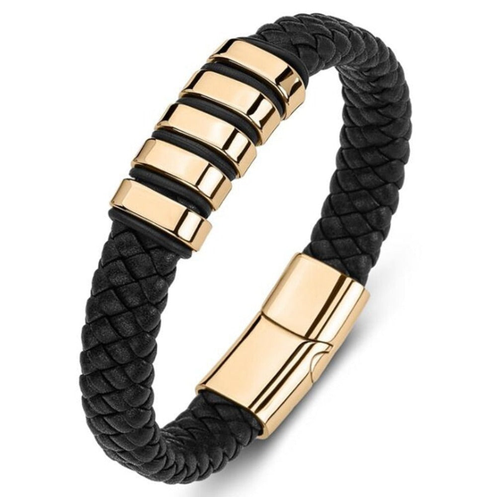 Skorter | Leather Braided Bracelet With Charms