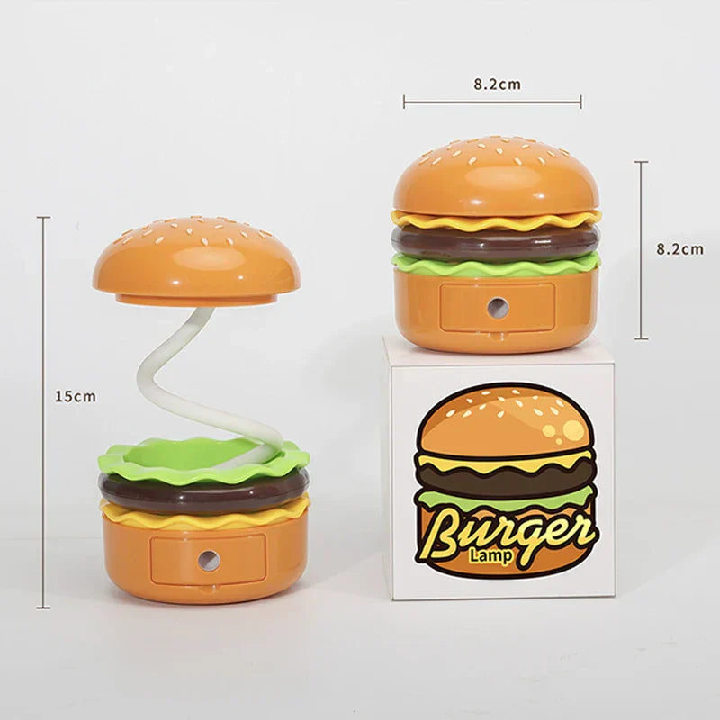 Skorter | LumiGlow - LED Hamburger Night Light with Pencil Sharpener, Creative Desk Lamp