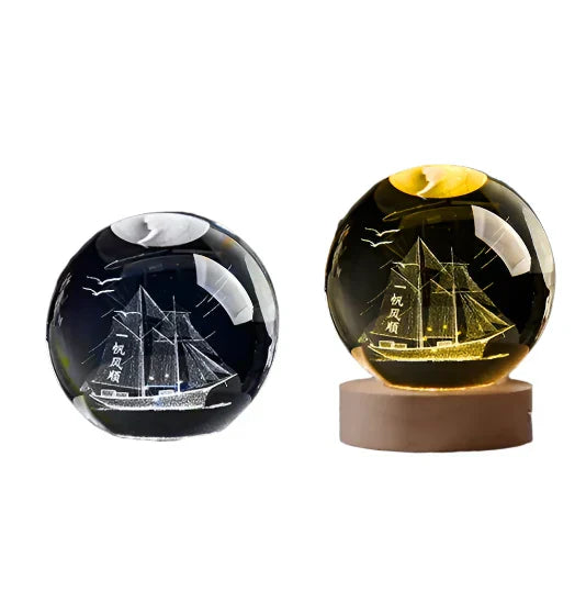 Skorter | LumiCrystal - 3D LED Night Lamp with Star Gallery and Wooden Base