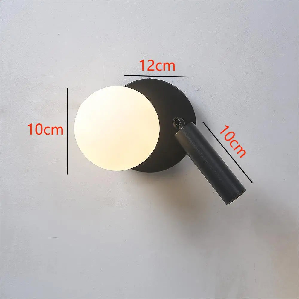 Skorter | NordicLux - Modern LED Bedside Lamp Rotating Glass Wall Lamp Bedroom and Living Room Decor