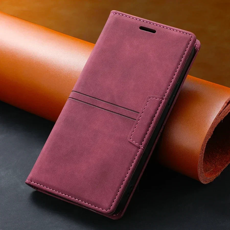 Skorter | Leather Wallet Cover Flip Case - Google Pixel
