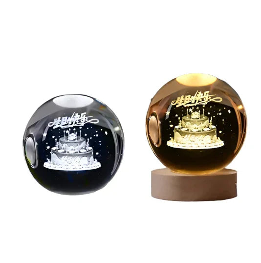 Skorter | LumiCrystal - 3D LED Night Lamp with Star Gallery and Wooden Base