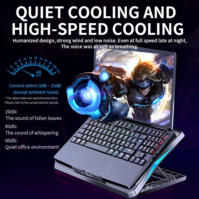 Skorter | Gaming Laptop Cooler with 6 Fans & Adjustable Height