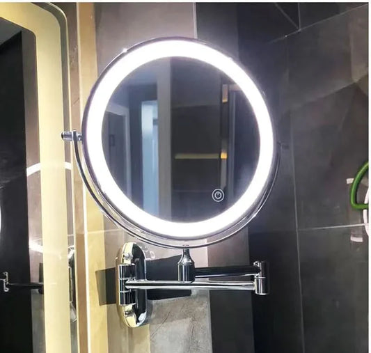 Skorter | Black LED Rechargeable Makeup Mirror – 3-Color Light