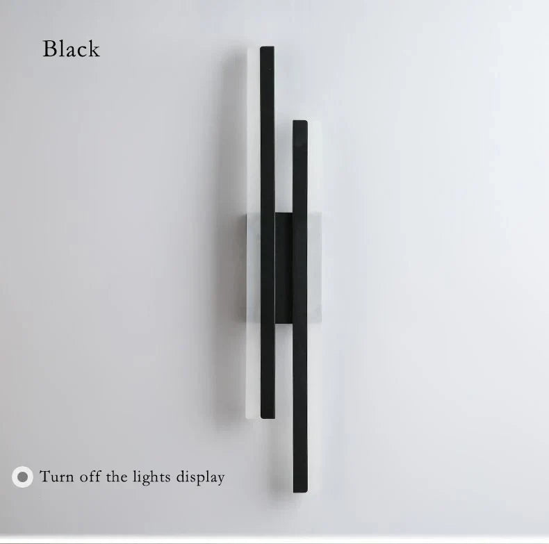 Skorter | Modern LED Wall Lamp: Black/Gold Acrylic Room Decoration Light