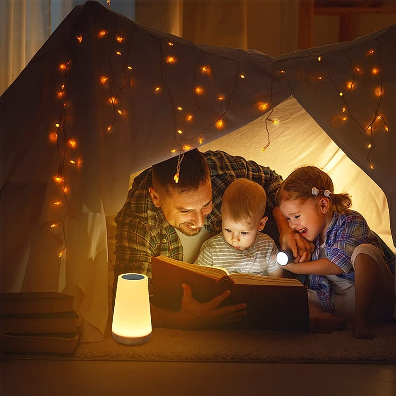 Skorter | 13 Color Changing Night Light RGB Remote Control Touch Dimmable Lamp Portable Table Night Light USB Rechargeable Night Light
