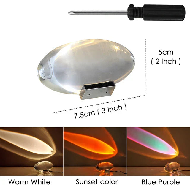 Skorter | Crystal LED Table Lamp "Eye of the Sky" – Italian Designer Nightstand Projector Lamp for Living and Bedroom Decoration