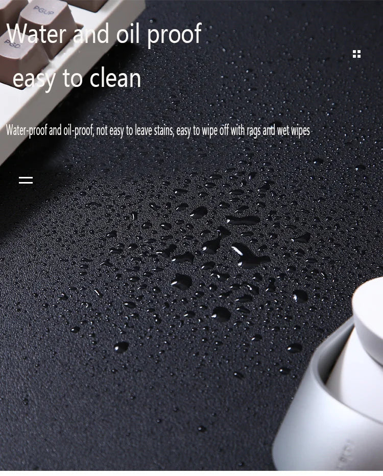 Skorter | Large White Waterproof PU Leather Mouse Pad - Non-Slip Gaming Desk Mat