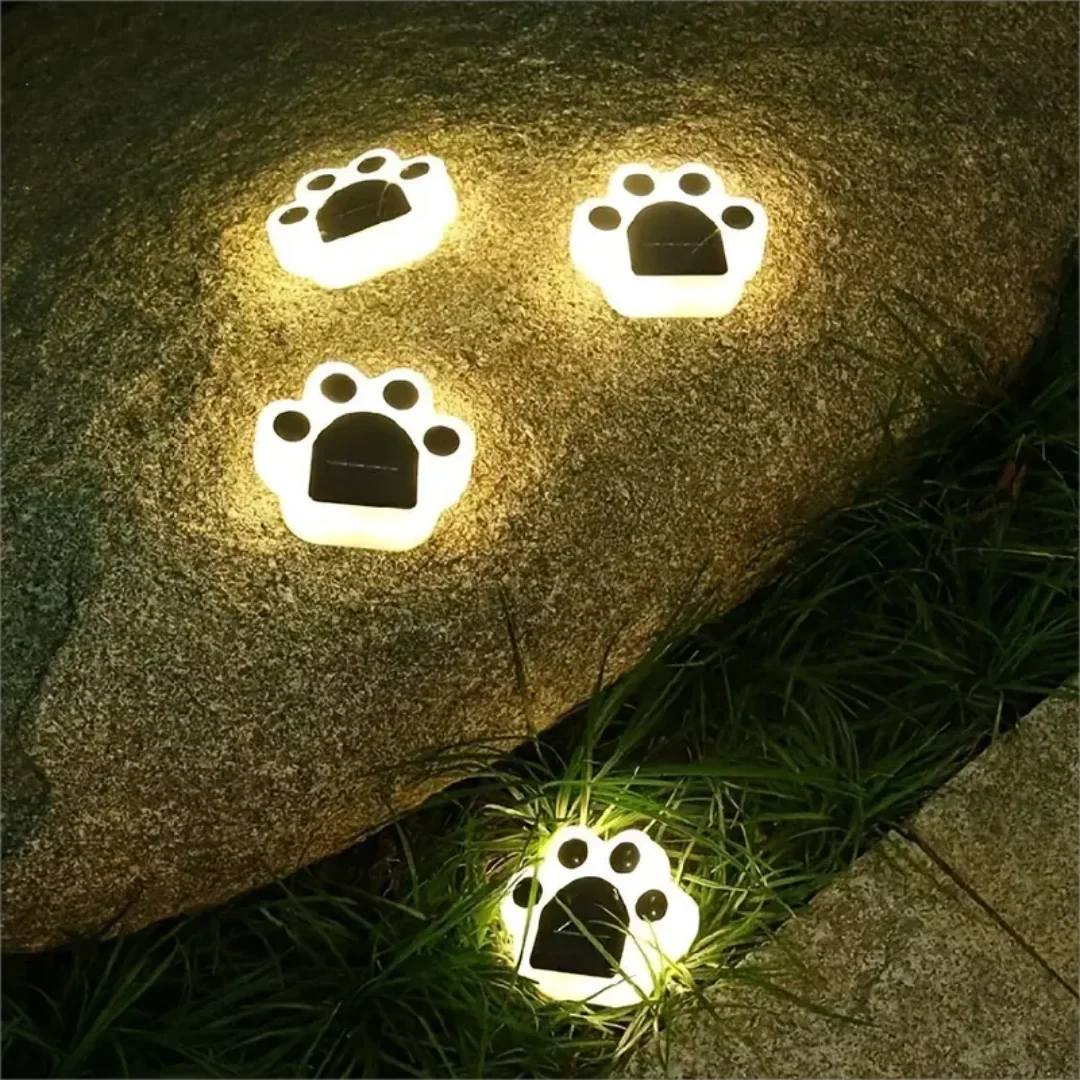 Skorter | Glowing Paw LED Solar Pathway Outdoor Lights