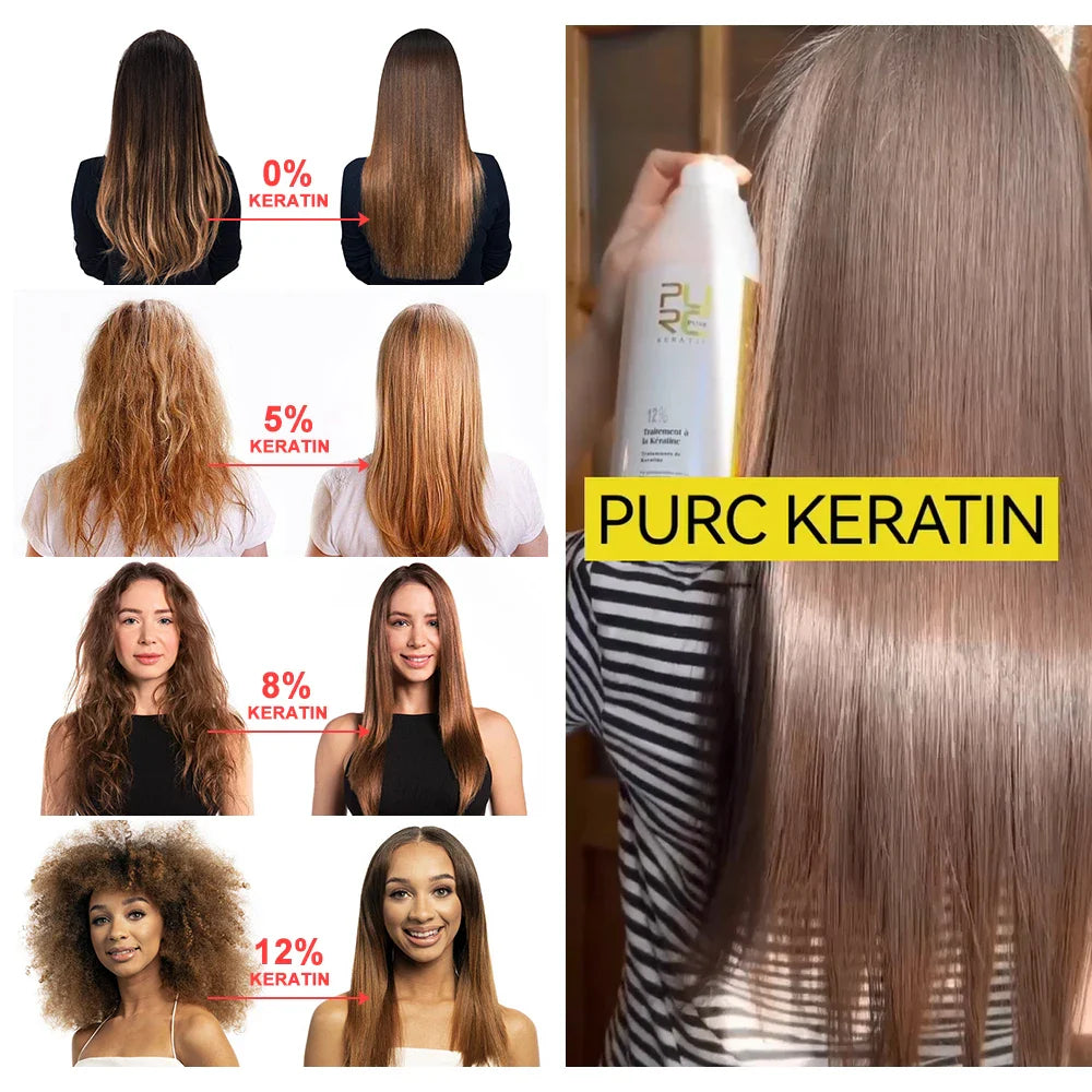 Skorter | PURC 1000ml Keratin Hair Smoothing & Straightening Treatment for Curly, Frizzy Hair. A Brazilian Keratin Professional Product