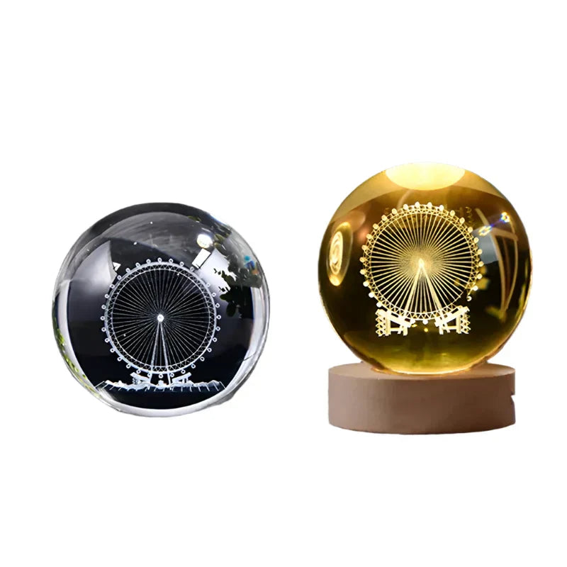 Skorter | LumiCrystal - 3D LED Night Lamp with Star Gallery and Wooden Base