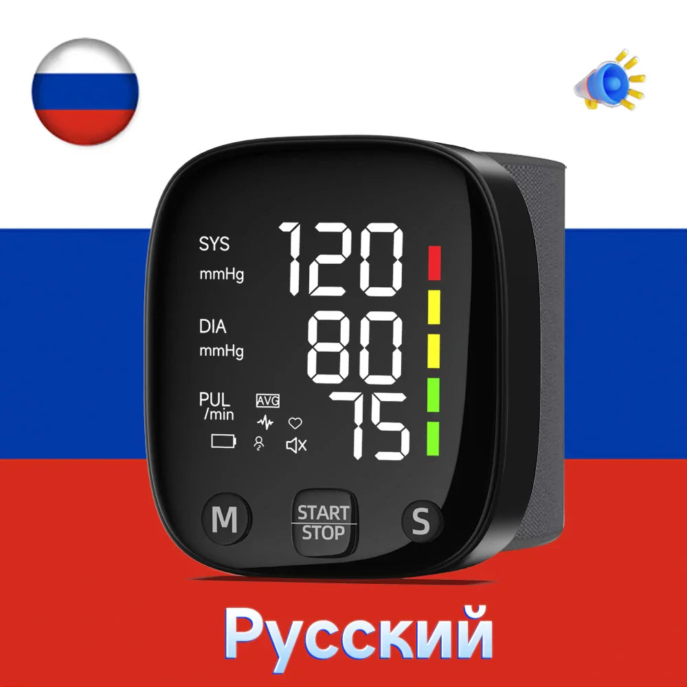 Skorter | Rechargeable LED Wrist Blood Pressure Monitor with Voice Function – HeartGuard