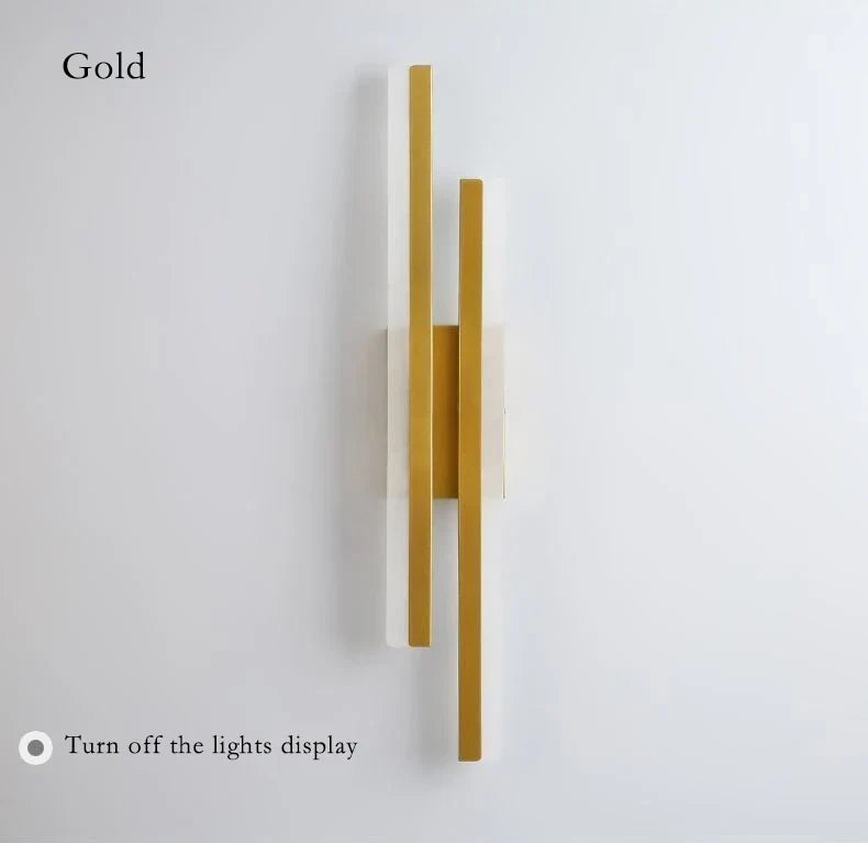 Skorter | Modern LED Wall Lamp: Black/Gold Acrylic Room Decoration Light