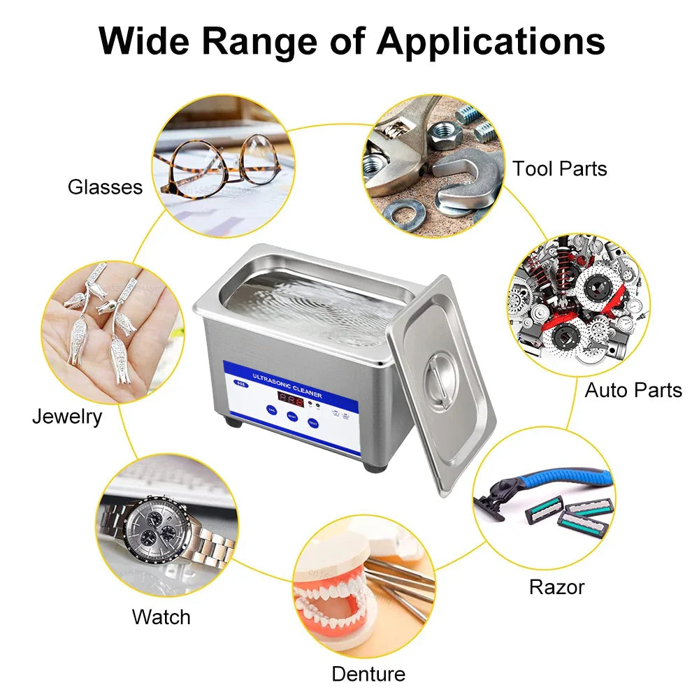Skorter | Ultrasonic Glasses Cleaner 40kHz Stainless Steel Jewellery Cleaning Machine – ClearWave