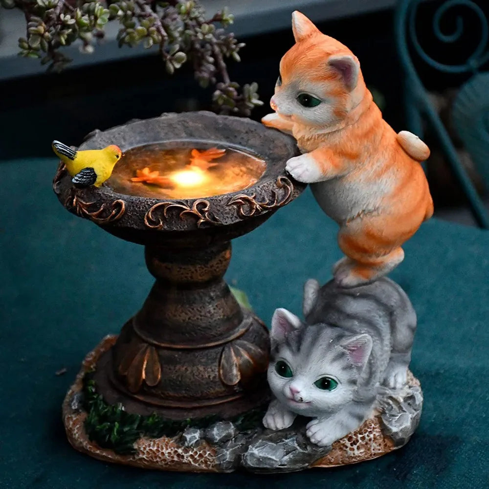 Skorter | Butterfly Catcher Cat Resin Decorative Lamp