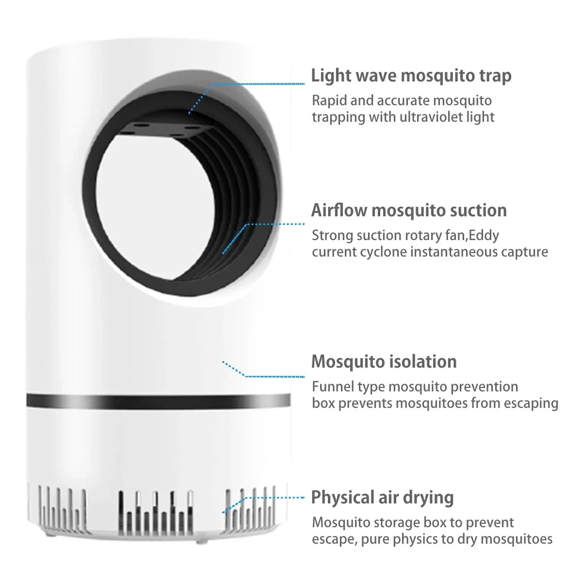 Skorter | New Indoor Electric Mosquito Trap Mosquito Lamp with USB Power and Adapter Suction Fan Outdoor Insect Trap