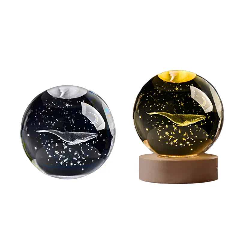 Skorter | LumiCrystal - 3D LED Night Lamp with Star Gallery and Wooden Base