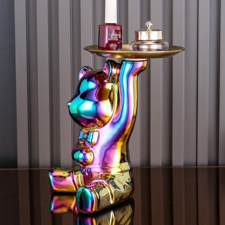 Skorter | Multifunctional Electroplated Bear Doll Shelf Piggy Bank
