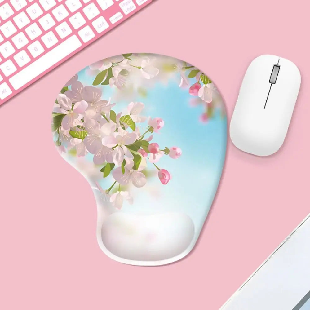 Skorter | Ergonomic Marbled Texture Mouse Pad - Non-Slip Wrist Rest - Comfortable Gaming Mat