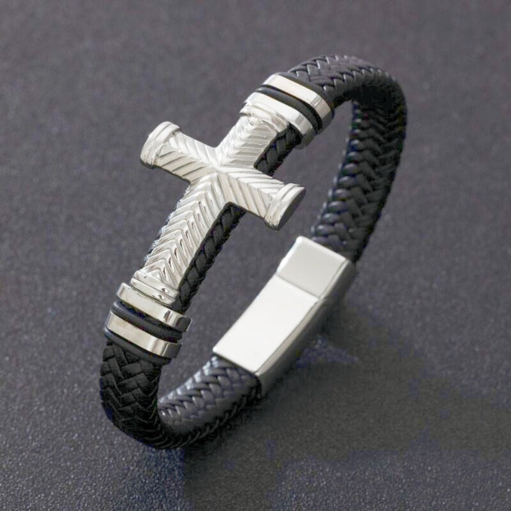 Skorter | Leather Braided Bracelet With Charms