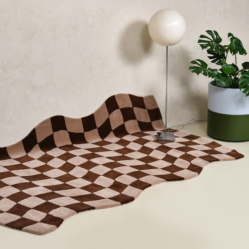 Skorter | Checkerboard Plush Bedroom Carpet